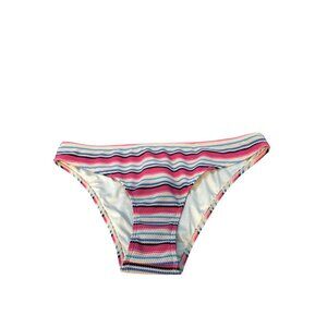 Roxy Womens Striped Bikini Bottoms Multicolor Medium Recycled Polyester NWT
